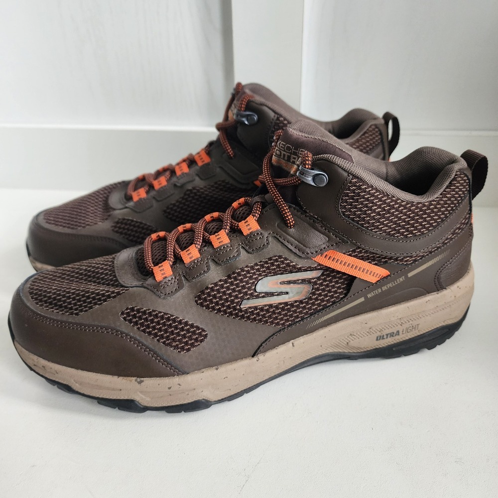 Skechers GoTrail Ultra Light Mens 12 Brown Orange Hiking Shoes 220113WW Wide